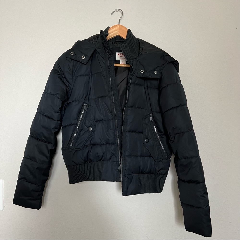 Black Puffer Bomber Jacket